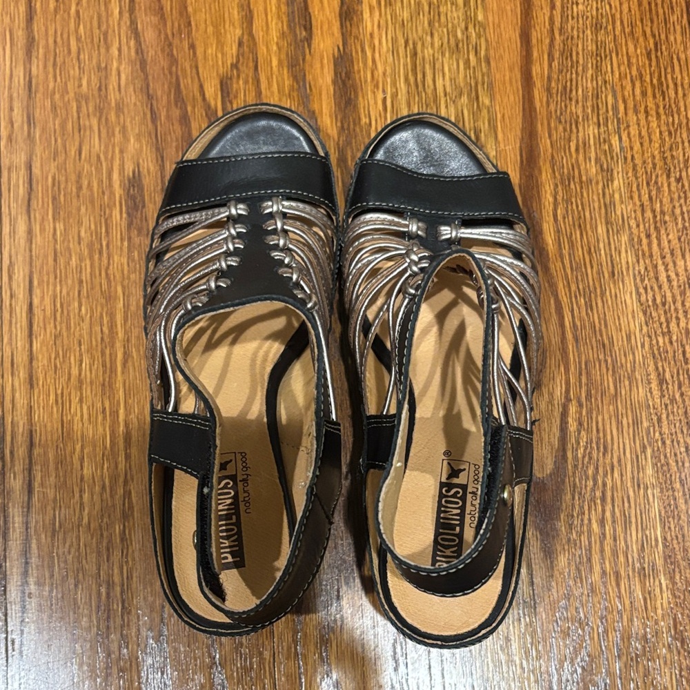 PIKOLINOS Black and Silver Sandals